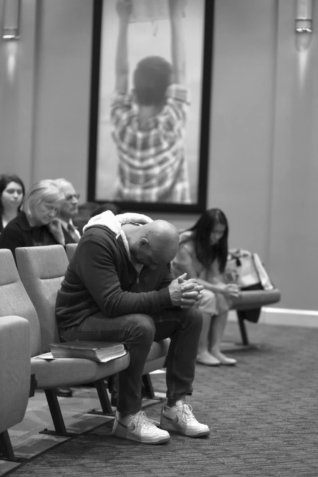 Pianist during worship service