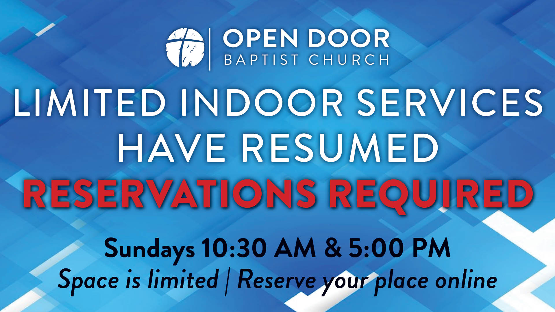 INDOOR SERVICE schedule slide